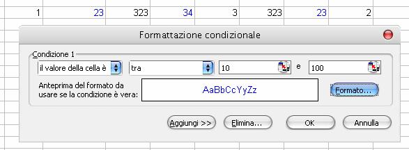 Formattazione condizionale Serve