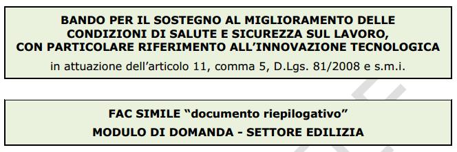 00 Gli allegati e i moduli di domanda sono divisi per settore di attività e sono validi per