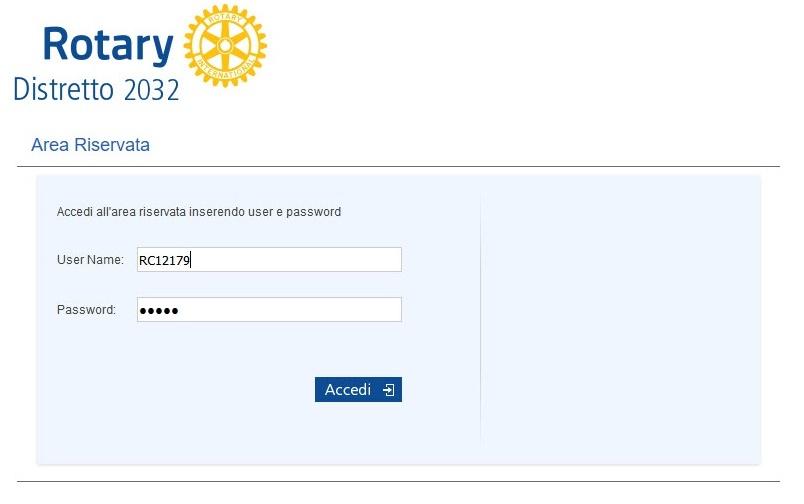 L ACCESSO ALL AREA RISERVATA DEL SITO DISTRETTUALE