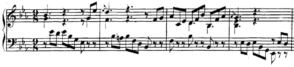 21-31 13-20 5-12 La cesura è di natura armonica: dalla tonica alla dominante, dalla dominante alla tonica. Se la b.
