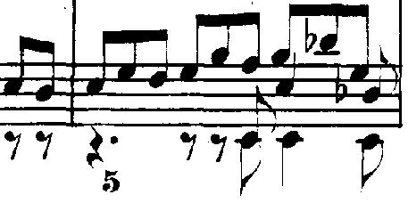 1-4 costituiscono il primo tragitto dotato di significato autonomo: ciò è rilevante in particolare per il fraseggio. 5-9 Alla mano destra progressione ascendente di quarta. Il Re (bb.