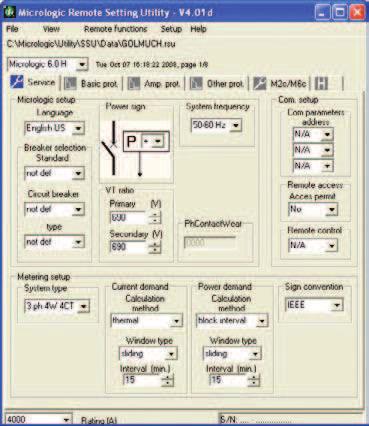 E46259B-Isd DB120970A Archivio cronologico degli interventi E46260B - Ir Visualizzazione in seguito a intervento Cattura d onda Micrologic H memorizza costantemente gli ultimi 4 cicli dei valori