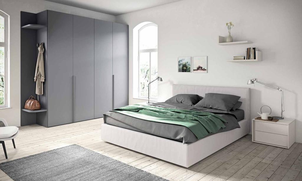 ARRANGEMENTS B2 bedrooms A letto imbottito Jerez Jerez padded bed L W 180 cm H 91 cm P D 223 cm B mensole Elle Elle