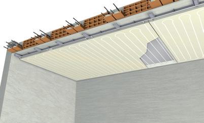 ESEMPI APPLICATIVI Isolamento interno su soffitto con sistemi di riscaldamento e raffrescamento DATI TECNICI Dimensioni pannello mm 2000 x 1200 divisibile in sottomoduli da mm