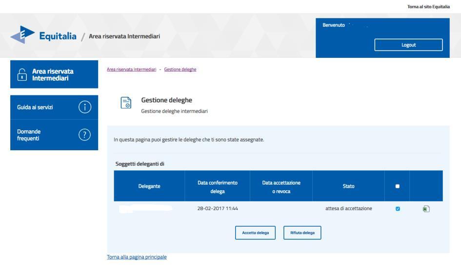 «Gestione deleghe» accedono alla relativa sezione dove procedono con l