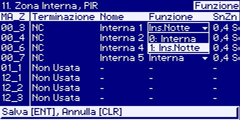 Solo mediante l utilizzo del software MASCAD (o tastiera KM24x) sarà possibile modificare la Zona Chiave secondo le specifiche richieste dall installatore (Modalità di attivazione, disattivazione,