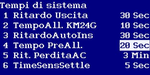 IMPOSTAZIONI DI COMUNICAZIONE LAN (continua da pag.34) Wizard KM24G Descrizione Funzioni Display KM24A/G Tempo di PreAllarme Questo parametro fa riferimento alle zone dichiarate come Pre-Allarme.