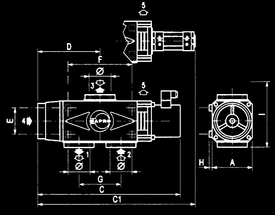 Besides the versions with single piston shown below, other devices are also available with two independent pistons and two pneumatic actuators.