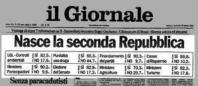 dei partiti tradizionali I referendum elettorali (1991 e 1993)