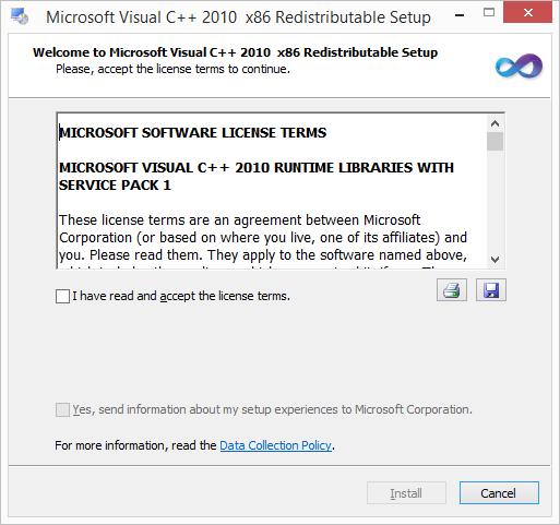 Nota: During the installation program, could appear the following window for the installation of additional components required for the functioning of the software: Nota: If the above window appear,