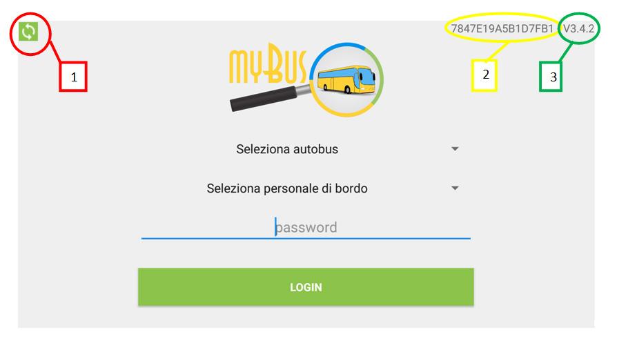 03 Configurazione e Login 16 // 52 LOGIN La schermata di login riporta, nella parte alta, il pulsante per ricaricare i dati mostrati