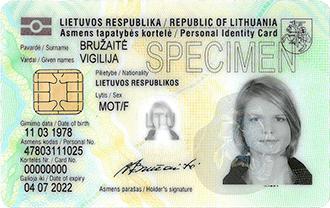 Esempio carta d identità Lituania A seconda