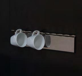 Magnetic kitchen accessories in stainless steel or painted metal.