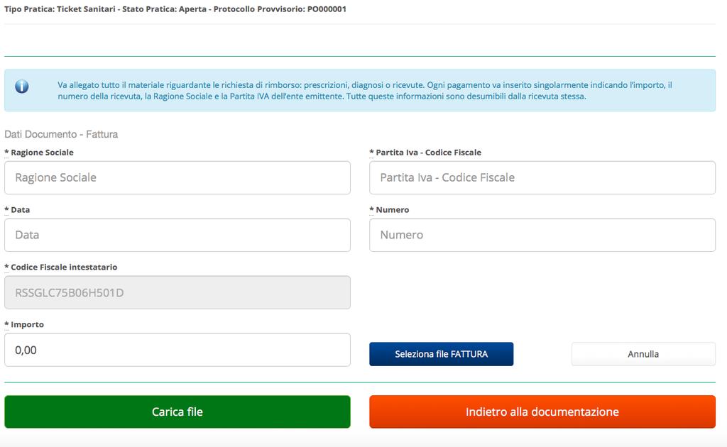 Documenti di spesa (es: fatture) e documenti ti tipo medico (es: prescrizioni).