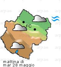 bollettino meteo per la provincia di Forlì-Cesena weather forecast for the Forlì-Cesena province costa coast Temp MAX 18 C 18 C 13 C Pioggia Rain 18mm 15mm 15mm Vento Wind 34km/h 38km/h 37km/h costa