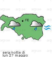 bollettino meteo per la provincia di Ferrara weather forecast for the Ferrara province costa coast Temp MAX 22 C 20 C Pioggia Rain 6mm 12mm Vento Wind 39km/h 49km/h costa coast Temp.