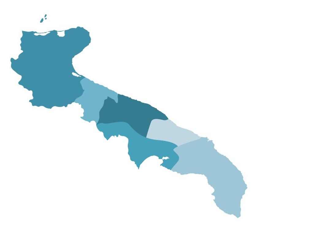 L ANDAMENTO PER AREA TERRITORIALE Valle d'itria 14,0% Presenze 2017 Quota %