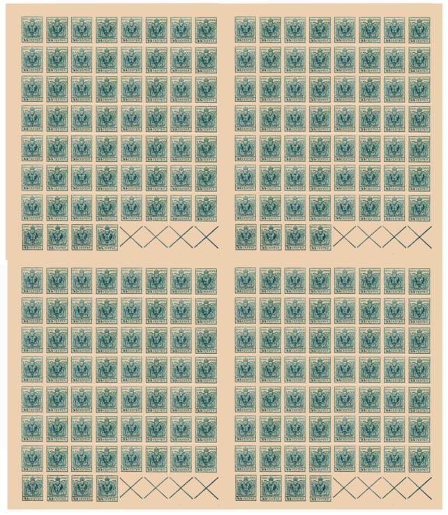 Carta: questi francobolli vennero stampati su vari tipi di carta: a mano di vario spessore e rugosa con filigrana (1850 ecc.); a coste verticali (1851, ecc.