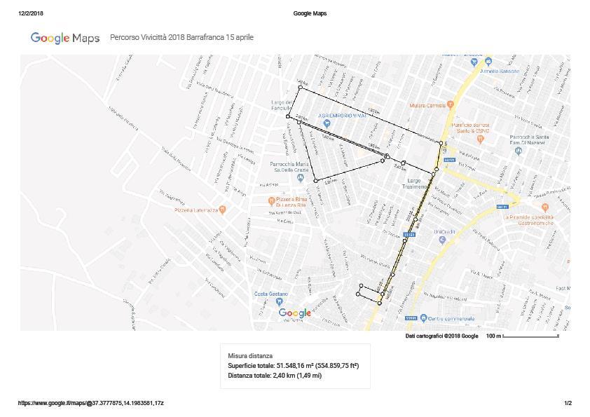 Percorso gara Circuito cittadino di km 7,2 n 3 giri da 2.