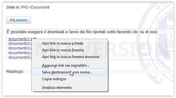 Si potrà poi in tal modo scegliere la destinazione di salvataggio del file.