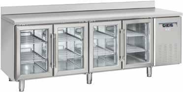 ) > NO FROST > CHILLER 1 2 3 4 1) All counters can be supplied either with adjustable feet (Min height 125mm / Max height 185mm) or lockable castors (Total height 125mm) Tutti i