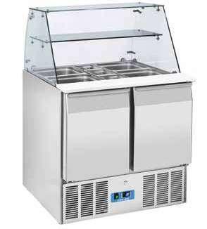SALADETTE > GN1/1 > OPEN TOP MODEL MODELLO CR 90A CRQ 90A CR 92A GN1/1 refrigerated saladette with stainless steel open top Saladette refrigerata GN1/1 con top inox apribile Stainless steel exterior