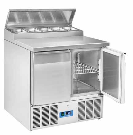 MODEL MODELLO CRS 90A CRS 93A SALADETTE > GN1/1 > SANDWICH TOP GN1/1 refrigerated saladette with sandwich top Saladette refrigerata GN1/1 con top sandwich v v Stainless steel exterior and interior