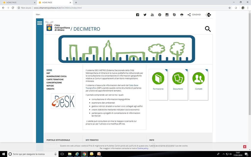 Il Sistema Decimetro: Sistema Decisionale Città Metropolitana di Milano Portale che offre gratuitamente servizi di consultazione e concertazione di informazioni geografiche.