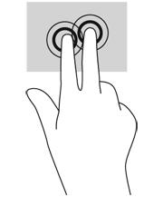 Rotazione (solo in determinati modelli) La rotazione consente di ruotare elementi come le foto. Puntare l'indice della mano sinistra nella zona del touchpad.