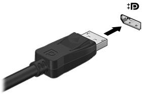 Per collegare un dispositivo audio o video alla porta di visualizzazione: 1. Collegare una delle estremità del cavo per porta di visualizzazione alla porta di visualizzazione del computer. 2.