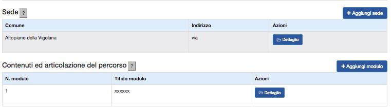 I dati dei moduli inseriti possono essere visualizzati nella sezione dedicata e possono essere: - modificati, - eliminati.