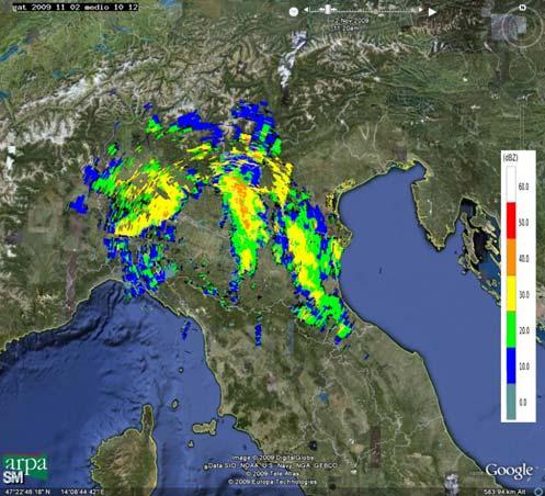 Rapporto radar dell evento meteorologico del 2-4 novembre 2009 1 Descrizione dell evento Tipo evento Data e Ora Inizio Fine sulla Regione Emilia Romagna Stratiforme Dalle ore 02:45 UTC del 02/11/2009