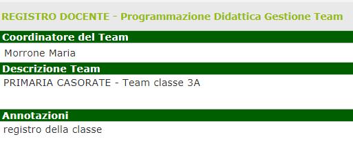 NB: Si ricorda che chi crea il TEAM dovrà caricare tutti i verbali 2) Es: Primaria Casorate - Team classe 3 A registro della classe: verranno caricati i documenti riguardanti la singola classe e gli