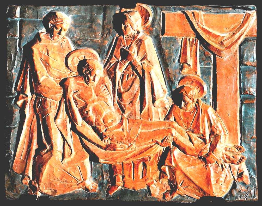 XIII stazione Gesù è deposto dalla croce Sopraggiunta la sera, Giuseppe d Arimatea andò da Pilato per chiedere il corpo di Gesù. Pilato concesse la salma.