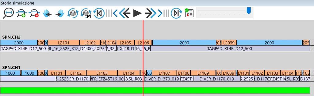 EUREKA VIEWER PRO Visualizza tutto/zoom avanti/zoo m indietro Trasla a sinistra/ destra Aggiorna manualmente/automaticamente l asportazione del materiale Considera/trascura punti di interruzione