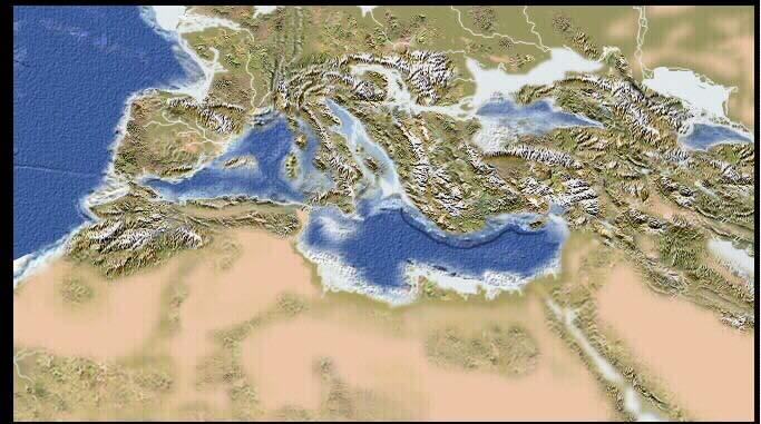 Situazione del Mediterraneo nel tardo Miocene