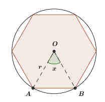 Esempio Consideriamo un poligono regolare inscritto in una circonferenza di raggio e centro : sia l angolo (in radianti) in figura. Determinare l area del poligono regolare e calcolare.