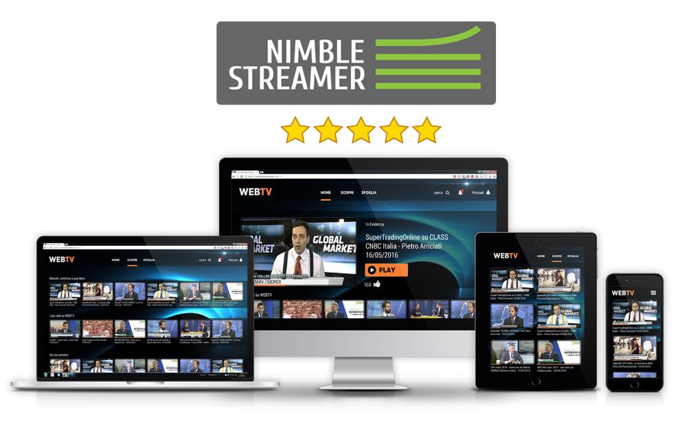 LA PIATTAFORMA K-TUBE MOTORE DI STREAMING Nimble Streamer> il più performante motore di streaming disponibile sul mercato, assicura la migliore qualità di riproduzione video e il minor consumo della