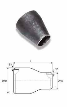 Riduzione concentrica da tubo senza saldatura Curva a sella 90 dima 3 da tubo senza saldatura TEE normale A tubo RIUZIONE CONCENTRICA A TUBO ENZA ALATURA NORMA: EN 10253-1 MATERIALE: (IN 2616 serie