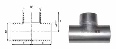 Riduzione concentrica da tubo saldato TEE normali MATERIALE: AII 316