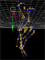 Utilizzando quindi i comandi di traslazione e rotazione e' possibile posizionare l'animazione sulla scena, in modo da far comabaciare le pose corrispondenti in tracce diverse.