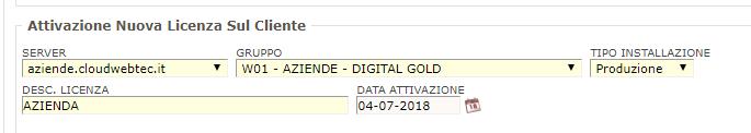 CREAZIONE DATABASE NUOVA AZIENDA CON FUNZIONALITA FATTURAZIONE ELETTRONICA B2B Selezionare la voce Inserisci per procedere con la creazione di un nuovo DB: compilare la sezione Attivazione nuova