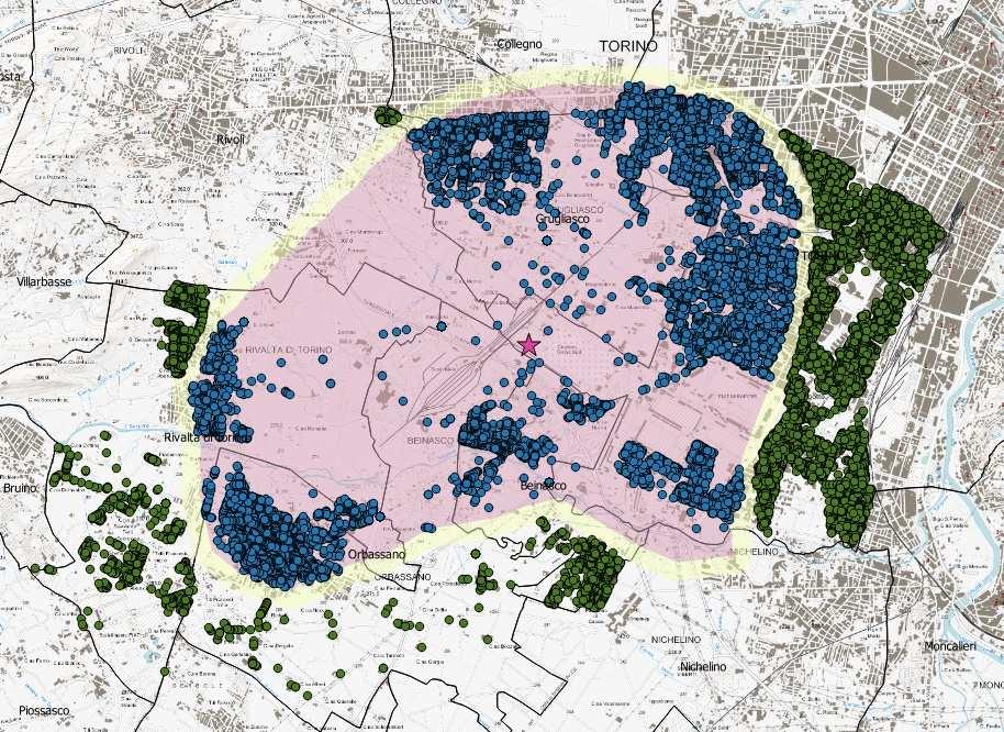 1. Confronto tra i tassi di ospedalizzazione Area in studio Area in studio: Blu: esposti Non esposti extra urbani (Nesp4c) Verde: non