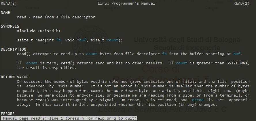 Esempio di man Manuale: invocato con >man read Esercitazione 0 5 Proposta open Apre il file specificato e restituisce il suo file descriptor (fd) Crea una nuova entry nella tabella dei file aperti di