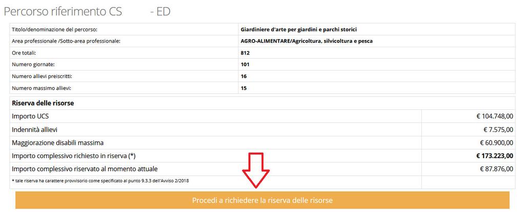 Dopo aver cliccato sul pulsante si visualizzerà un messaggio di conferma.