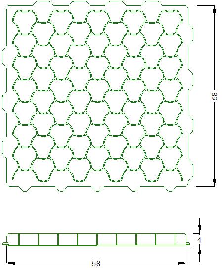 Max 7 Spessore pareti mm 4 Capacità di carico (griglia riempita) Classe di carico ammissibile t/m 2 350 - SLW60 (DIN1072) 10 t/ruota Permeabilità % 95