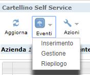 Inserire i giustificativi Modalità «generica» 1. Dal menu del cartellino, in alto 2. cliccare eventi 3.