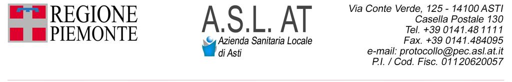 SERVIZIO SANITARIO NAZIONALE Regione Piemonte ASL AT ------------- DETERMINAZIONE DELLA STRUTTURA Servizi Amministrativi Area Territoriale e