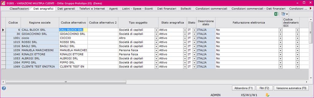 Anagrafica Cliente /