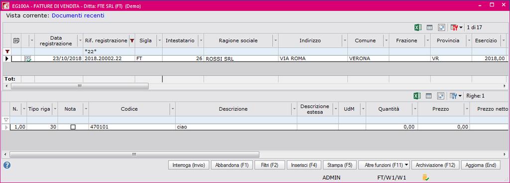 Scarto e MODIFICA della Fattura di